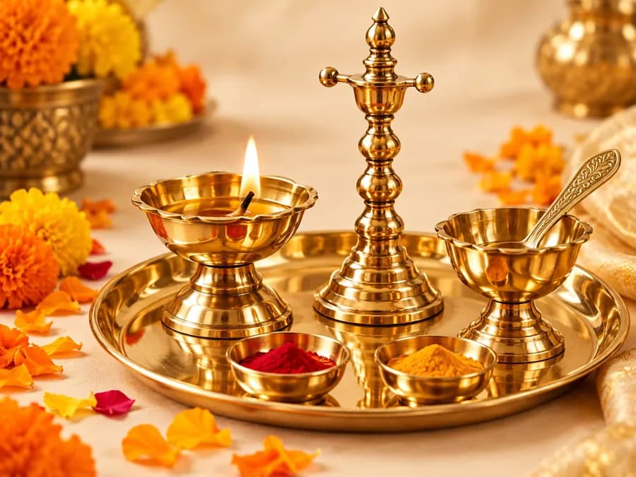 Brass Puja Thali Set